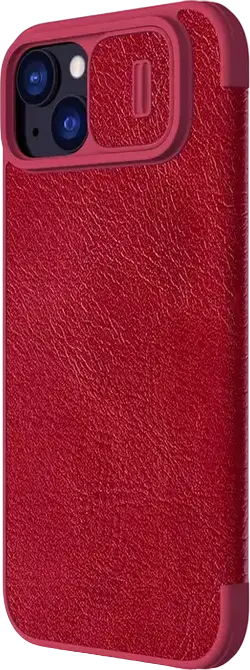 Nillkin Qin Pro Leather Case for iPhone 15 Plus, Premium PU Leather & TPU Flip Cover with Slide Camera Protection and Integrated Card Slots