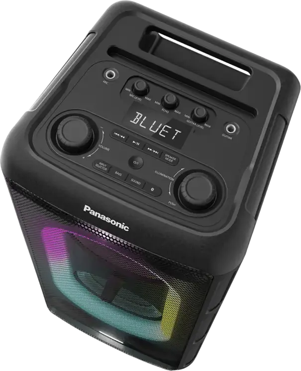 Panasonic SC-TMAX45GSK Portable Wireless Speaker System, 1000W RMS, Bluetooth 5.0, RGB Lighting, FM Radio, USB & Mic Input, Color: Black