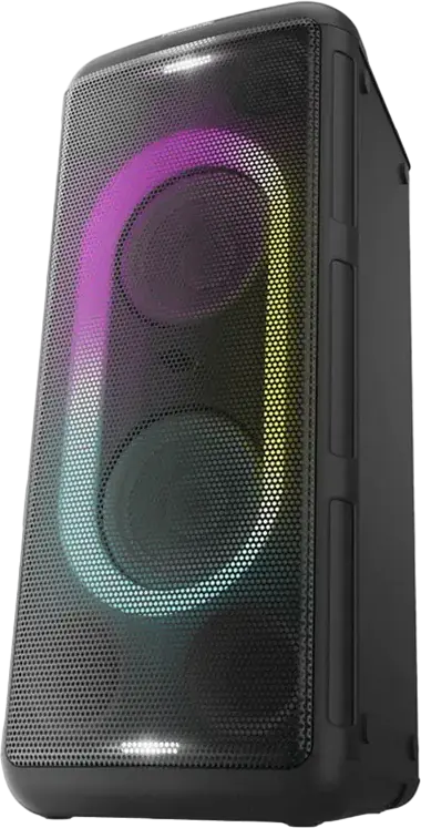 Panasonic SC-TMAX45GSK Portable Wireless Speaker System, 1000W RMS, Bluetooth 5.0, RGB Lighting, FM Radio, USB & Mic Input, Color: Black