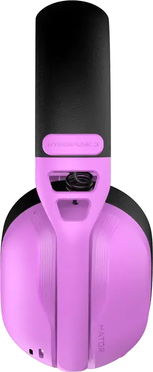 HATOR Hyperpunk 3 Wireless Gaming Headset, Cyber Violet, Hi-Res LDAC, Hybrid ANC, 40mm Drivers, 2.4GHz/Bluetooth 5.4/Wired, THX Spatial Audio+, Detachable Mic, 45h Battery