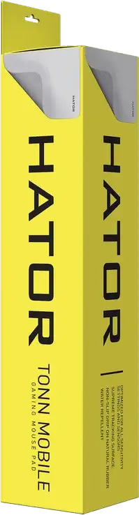 HATOR Tonn Mobile Compact Gaming Mouse Pad, White, Optimized Tracking Surface, Non-Slip Natural Rubber Base, 270 x 215 x 1 mm