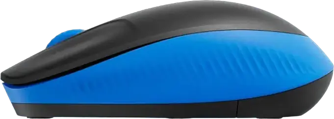 Logitech M190 Full-Size Wireless Mouse, Blue, 2.4 GHz USB Receiver, 1000 DPI Advanced Optical Tracking, Contoured Design for Medium to Large Hands