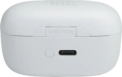 JBL LIVE Free NC+ TWS In-Ear Wireless Headphones, Active Noise Cancelling ANC, IPX7 Waterproof, Qi Wireless Charging, Bluetooth 5.1, Color: White