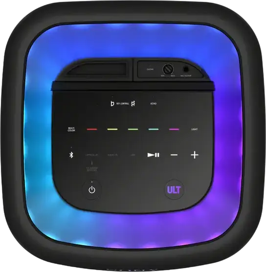 Sony ULT TOWER 10 (YY7857E) 3-Way Bass Reflex Party Speaker, Bluetooth 5.2, 360° Sound & Light, Karaoke Support with Wireless Microphone, Color: Black
