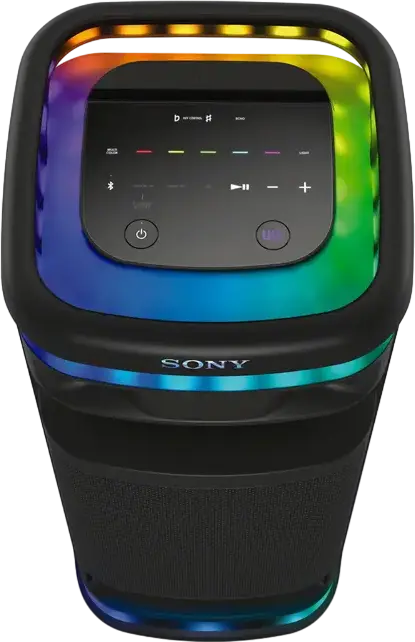 Sony ULT TOWER 10 (YY7857E) 3-Way Bass Reflex Party Speaker, Bluetooth 5.2, 360° Sound & Light, Karaoke Support with Wireless Microphone, Color: Black