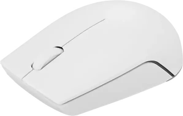 Mouse Wireless Compact Lenovo 300, Alb, Senzor Optic 1000 DPI, Receptor Nano USB-A 2.4 GHz, Design Ergonomic Ambidextru, Baterie până la 12 Luni