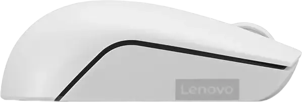 Mouse Wireless Compact Lenovo 300, Alb, Senzor Optic 1000 DPI, Receptor Nano USB-A 2.4 GHz, Design Ergonomic Ambidextru, Baterie până la 12 Luni