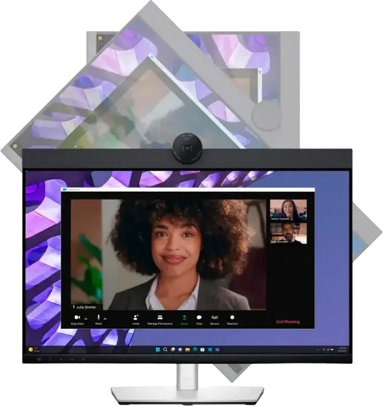Monitor Video Conferință Dell P2424HEB 23.8" Full HD (1920x1080) IPS, USB-C 90W PD, Switch KVM, Port LAN RJ45, Cameră IR 4MP, Difuzoare Integrate, Reglabil