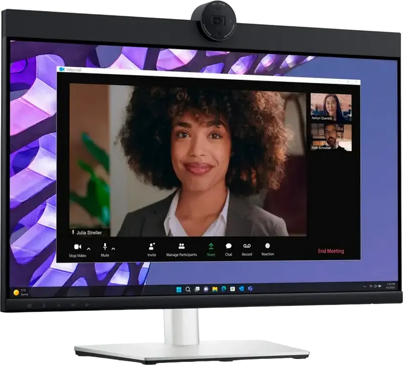 Monitor Video Conferință Dell P2424HEB 23.8" Full HD (1920x1080) IPS, USB-C 90W PD, Switch KVM, Port LAN RJ45, Cameră IR 4MP, Difuzoare Integrate, Reglabil