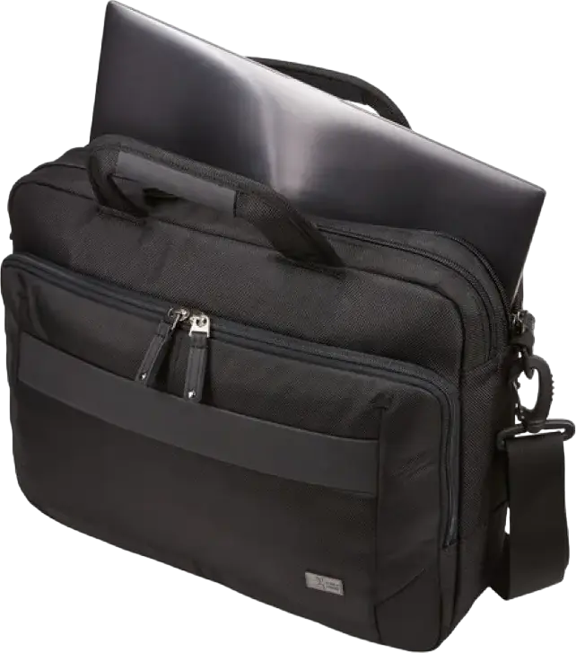Case Logic Notion NOTIA-114 Laptop Bag 14 inch Briefcase, 1680D Polyester Water Resistant Case with EVA Impact Foam, Padded Shoulder Strap, Black
