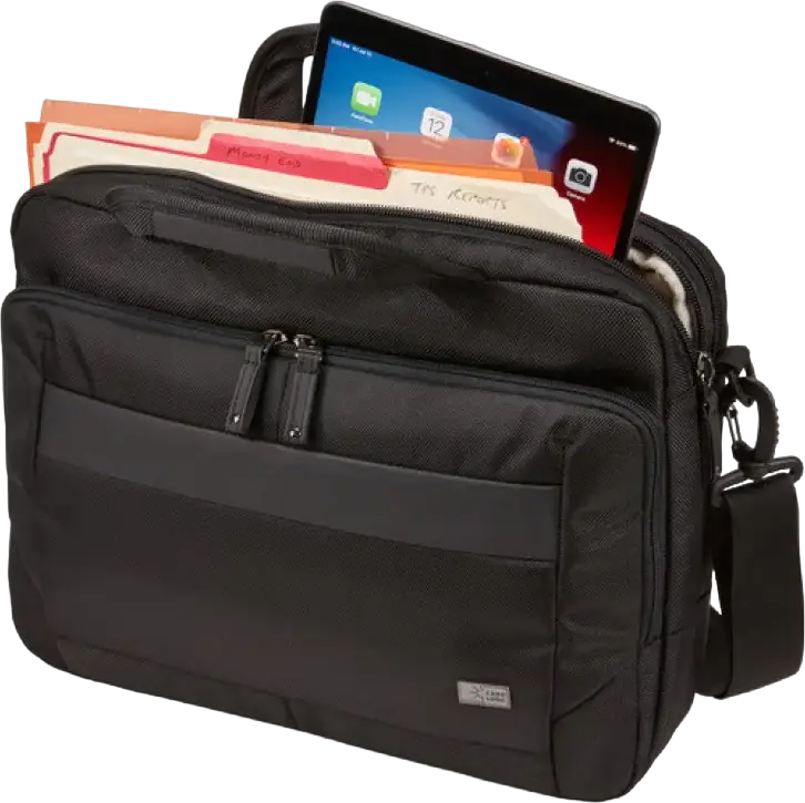 Case Logic Notion NOTIA-114 Laptop Bag 14 inch Briefcase, 1680D Polyester Water Resistant Case with EVA Impact Foam, Padded Shoulder Strap, Black