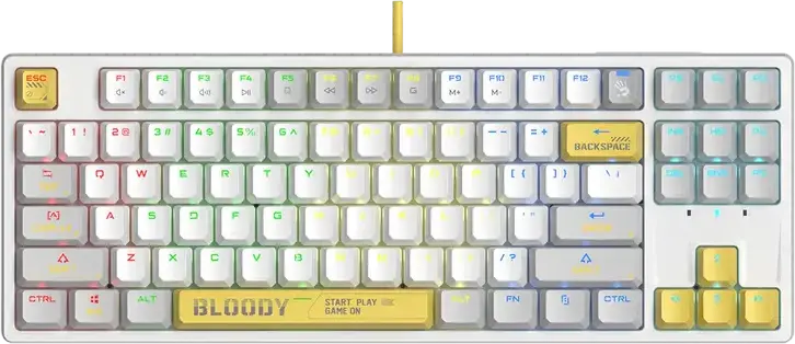 Tastatură Bloody S87, Cu fir, Alb