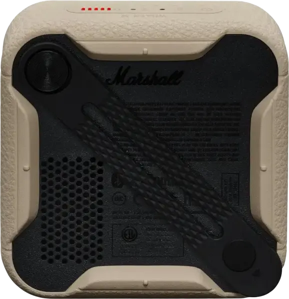 Box Portabil Bluetooth Marshall Willen II, Culoare Crem, Putere 10W RMS, Rezistență IP67 la Apă și Praf, Baterie 17 Ore, Bluetooth 5.3, Microfon Încorporat, Design Compact cu Curea
