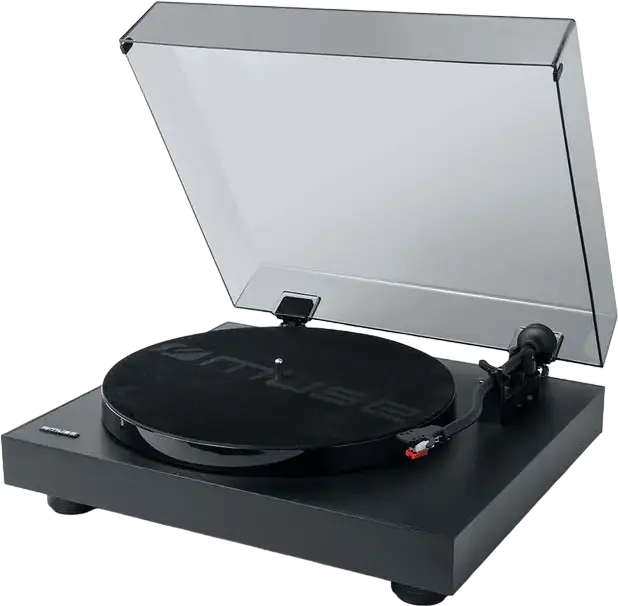 Muse MT-105 B Turntable System, 33/45 RPM Vinyl Record Player with USB Recording Port for Encoding and Playback, Metal Tonearm, Auto Stop, Black