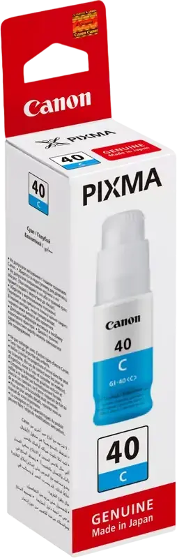 Canon GI-40 Cyan Ink Bottle, 70ml Dye-based Ink for PIXMA G6040 G5040 GM2040 G7040 GM4040 Printers, High Yield 7700 Pages
