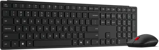 Set Tastatură și Mouse Wireless Lenovo 4X31S04838, Conectivitate Bluetooth și 2.4 GHz, Tastatură Membrană Silențioasă Layout Engleză/Rusă, Mouse Optic 4000 DPI, Negru