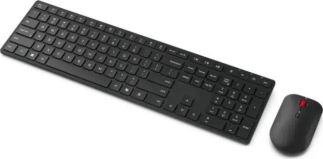 Set Tastatură și Mouse Wireless Lenovo 4X31S04838, Conectivitate Bluetooth și 2.4 GHz, Tastatură Membrană Silențioasă Layout Engleză/Rusă, Mouse Optic 4000 DPI, Negru