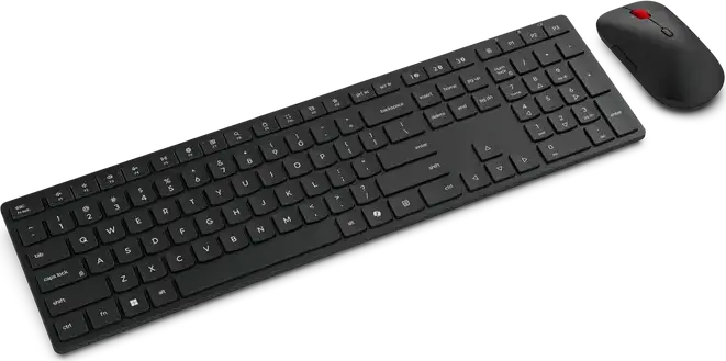 Set Tastatură și Mouse Wireless Lenovo 4X31S04838, Conectivitate Bluetooth și 2.4 GHz, Tastatură Membrană Silențioasă Layout Engleză/Rusă, Mouse Optic 4000 DPI, Negru