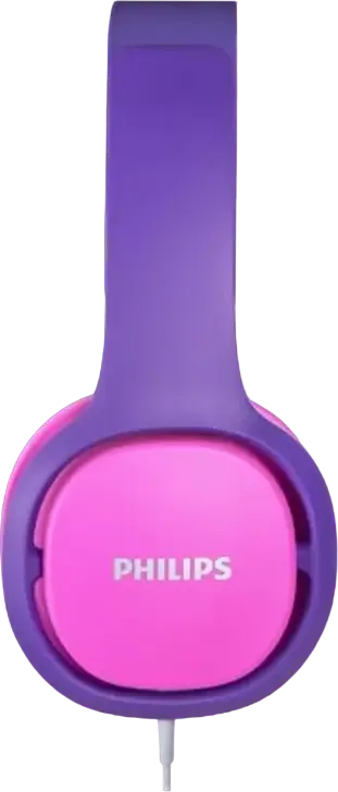 Philips SHK2000PK/00 Kids On-Ear Wired Headphones, Wired Connection, 85dB Volume Limit Hearing Protection, Dynamic Drivers 12Hz-24kHz, Adjustable Headband, Color: Pink