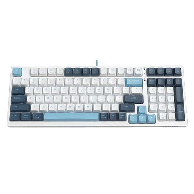 A4Tech FStyler FS300 Mechanical Gaming Keyboard, Linear FS Hot-Swappable Switches, White Backlight, White, Detachable Type-C, OMA Profile Double-Shot Keycaps, N-Key Rollover, Windows/Mac