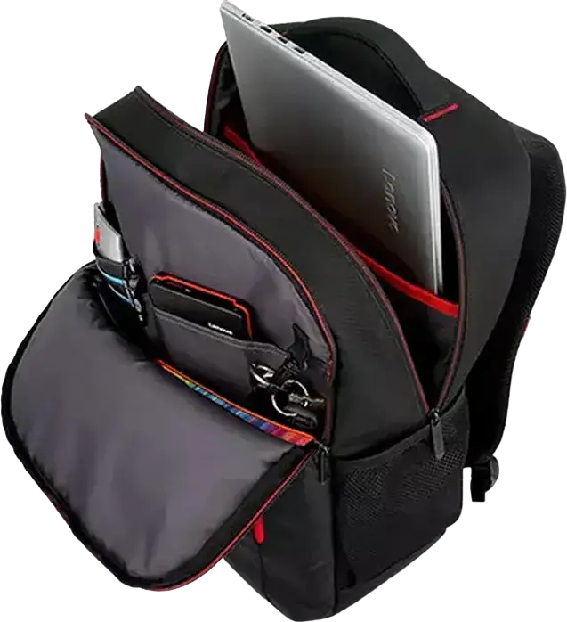 Lenovo B510 Laptop Backpack for 15.6 inch Laptops, Water-Repellent Tear-Resistant Polyester, 2 Main Compartments and Side Mesh Pockets, Black