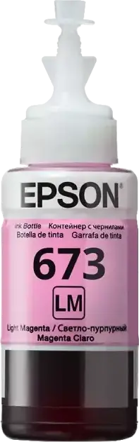 Epson T673 Light Magenta Dye-based Ink Bottle 70ml for EcoTank L800 L805 L810 L850 L1800 Photo Printers, High Yield up to 1900 Photos