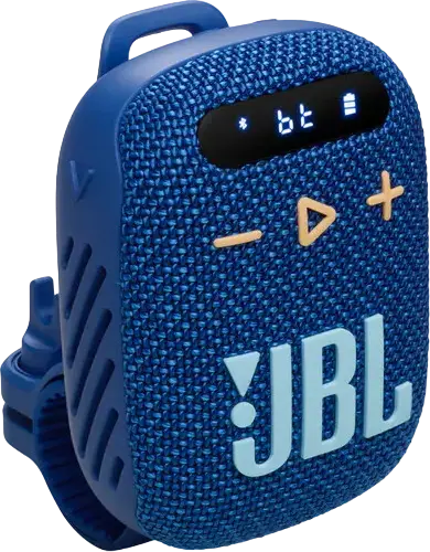 Box Portabil Bluetooth JBL Wind 3, Albastru, Impermeabil și Rezistent la Praf IP67, Putere 5W RMS, Radio FM, Card TF, AUX, Display LED, Suport pentru Ghidon