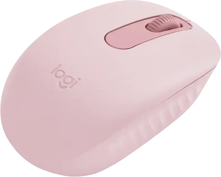 Mouse Wireless Logitech M196 Bluetooth, Roz, Design Compact Ambidextru, Plastic Reciclat, 1000 DPI, Baterie până la 12 Luni, Dimensiuni 100x60x38mm, 76g