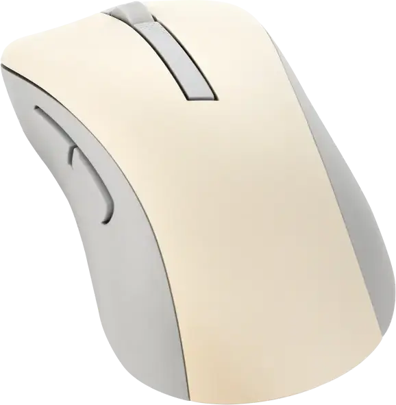 ASUS MD102 Wireless Mouse, Oat Milk, Dual Mode 2.4GHz RF & Bluetooth, Optical Tracking, Adjustable 800/1000/1600 DPI, Silent Clicks, Windows & Chrome OS