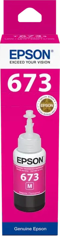 Epson T673 Dye-Based Photo Ink Bottle 70ml for L800, L805, L810, L850, L1800 Inkjet Printers - High Quality Professional Glossy Printing