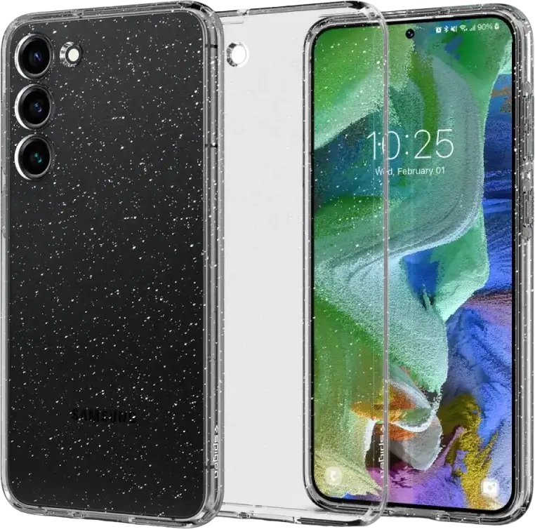 Spigen Liquid Crystal Case for Samsung Galaxy S23+, Glitter Crystal, Slim Shock-Resistant TPU Protective Cover, Transparent Durable Design with Enhanced Grip