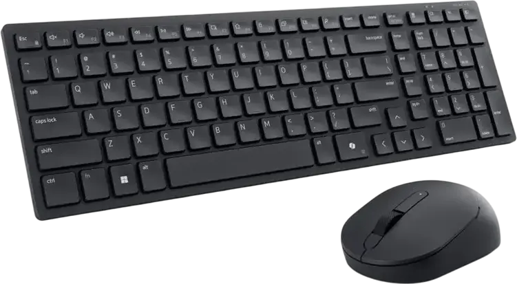 Dell KM555 Wireless Keyboard and Mouse Combo, Bluetooth 5.1 & 2.4 GHz RF, Plunger Switches, Programmable Quiet Keys, Optical Mouse 4020 dpi, Black
