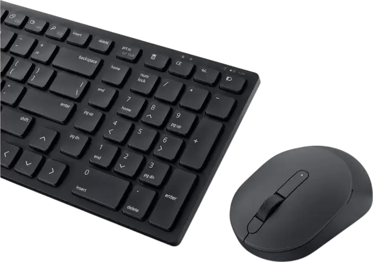 Dell KM555 Wireless Keyboard and Mouse Combo, Bluetooth 5.1 & 2.4 GHz RF, Plunger Switches, Programmable Quiet Keys, Optical Mouse 4020 dpi, Black