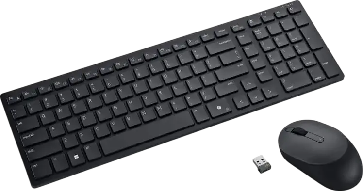 Dell KM555 Wireless Keyboard and Mouse Combo, Bluetooth 5.1 & 2.4 GHz RF, Plunger Switches, Programmable Quiet Keys, Optical Mouse 4020 dpi, Black