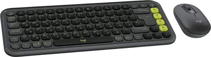 Logitech POP ICON Combo Wireless Membrane Keyboard and Mouse Set, Bluetooth & Logi Bolt, Customizable Action Keys, Silent Touch Optical Mouse 4000 DPI