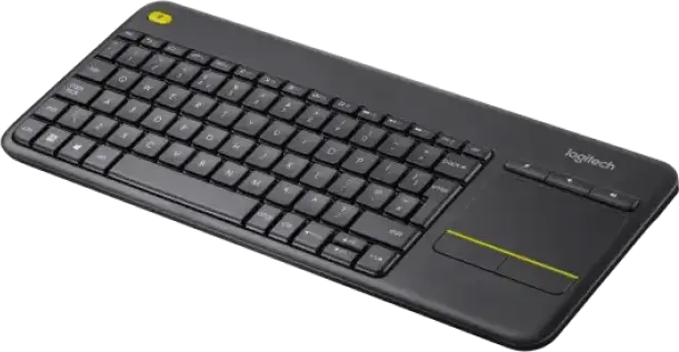 Tastatură Wireless Logitech K400 Plus cu Touchpad Multi-finger, Receptor USB Unifying 2.4 GHz, Layout Engleză, Culoare: Negru - PN: 920-007145