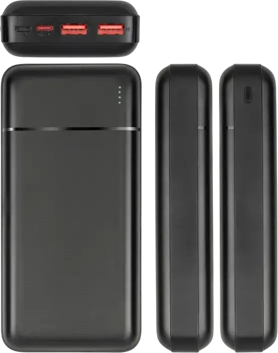 Внешний аккумулятор Rivacase VA2102 20000mAh 22.5W быстрая зарядка PD 20W QC 3.0 SCP Li-Polymer с портами USB-C и USB-A, Цвет: черный