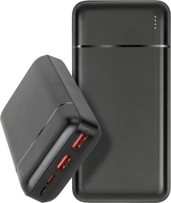 Внешний аккумулятор Rivacase VA2102 20000mAh 22.5W быстрая зарядка PD 20W QC 3.0 SCP Li-Polymer с портами USB-C и USB-A, Цвет: черный