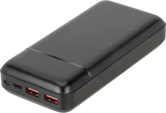 Внешний аккумулятор Rivacase VA2102 20000mAh 22.5W быстрая зарядка PD 20W QC 3.0 SCP Li-Polymer с портами USB-C и USB-A, Цвет: черный