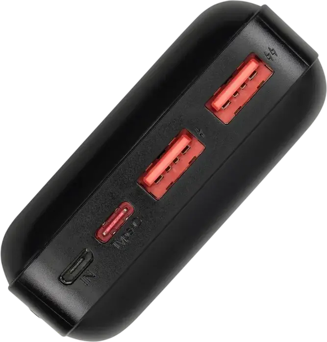 Внешний аккумулятор Rivacase VA2102 20000mAh 22.5W быстрая зарядка PD 20W QC 3.0 SCP Li-Polymer с портами USB-C и USB-A, Цвет: черный
