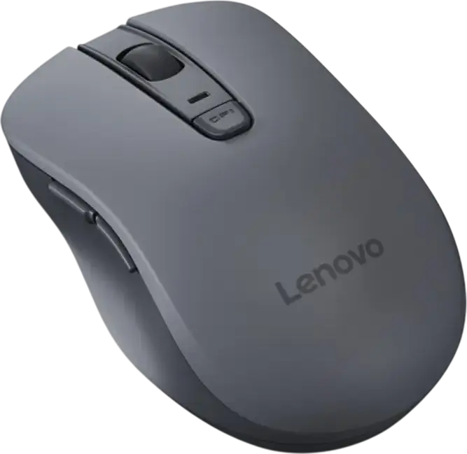 Беспроводная бесшумная мышь Lenovo WL310 Bluetooth 5.0, беспроводное подключение, оптический сенсор 1600 DPI, 6 кнопок, для правой руки, серый цвет, совместима с Windows Mac Chromebook