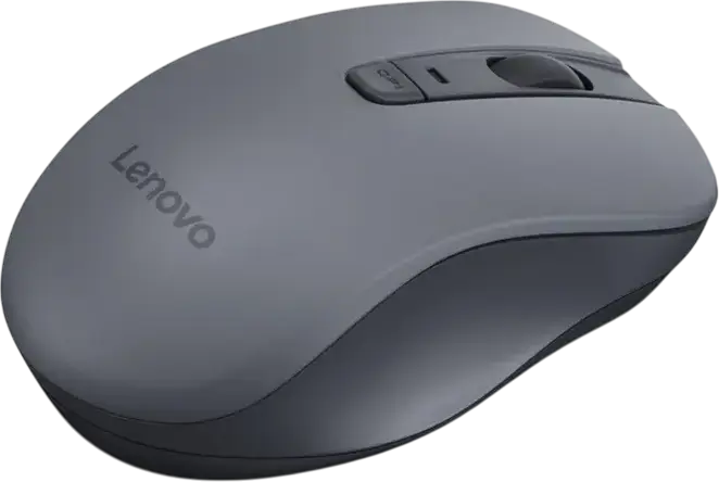 Беспроводная бесшумная мышь Lenovo WL310 Bluetooth 5.0, беспроводное подключение, оптический сенсор 1600 DPI, 6 кнопок, для правой руки, серый цвет, совместима с Windows Mac Chromebook