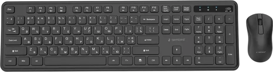 Set Tastatură + Mouse Gembird Slim Pro Business, Fără fir, Negru