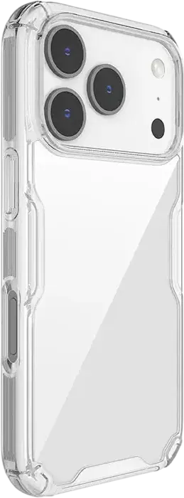 Husa Nillkin Nature Pro pentru Apple iPhone 17 Pro Max, Transparenta Hibrida din PC si TPU, Protectie Shockproof cu Perne de Aer si Margine Ridicata