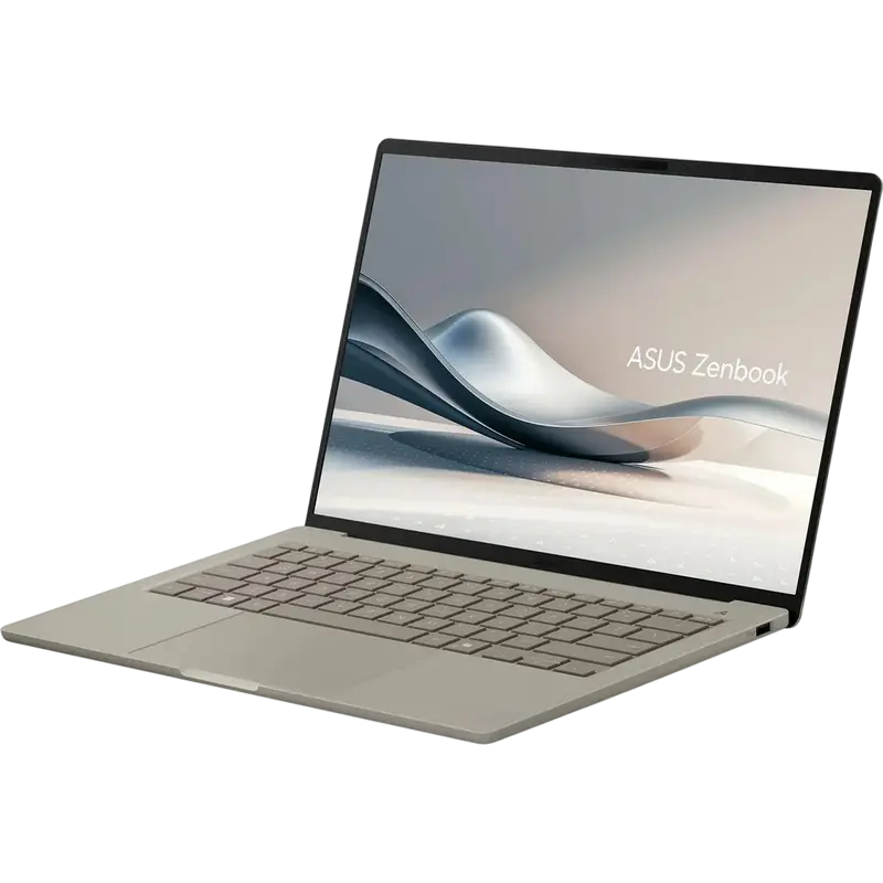 ASUS Zenbook A14 UX3407 Laptop, 14" WUXGA OLED Display, Qualcomm Snapdragon X Plus X1-26-100, 16GB LPDDR5X RAM, 512GB SSD, Windows 11 Home, Ceraluminum, Zabriskie Beige