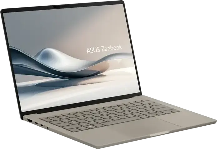 ASUS Zenbook A14 UX3407 Laptop, 14" WUXGA OLED Display, Qualcomm Snapdragon X Plus X1-26-100, 16GB LPDDR5X RAM, 512GB SSD, Windows 11 Home, Ceraluminum, Zabriskie Beige