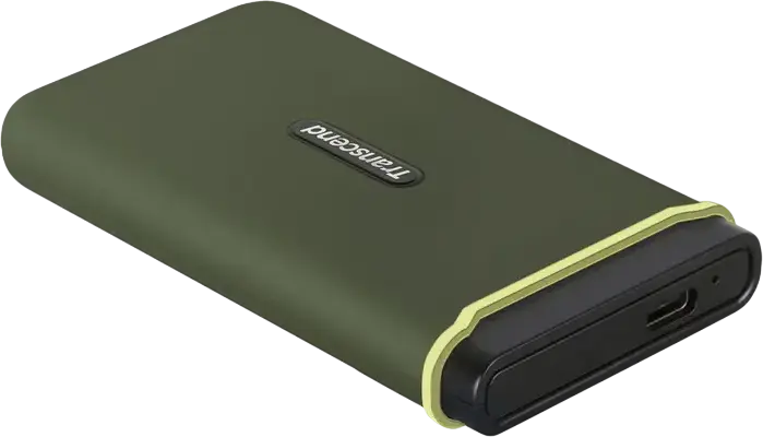 Transcend ESD380C Portable SSD 4TB USB-C 3.2 Gen 2x2 External Solid State Drive 2000MB/s Read/Write 3D NAND Aluminum Shock-Resistant Military Green