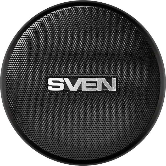 SVEN PS-260 Portable Bluetooth 5.0 Speaker, Black, 10W RMS, 2000mAh Battery, 20h Playtime, RGB Lighting, FM Radio, TWS, microSD, USB, AUX, 52mm Driver