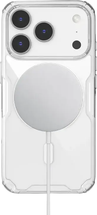 Husa Nillkin Nature Pro Magnetic pentru Apple iPhone 17 Pro, Transparenta din TPU si Policarbonat, Compatibila MagSafe cu Magneti N52, Protectie Anti-Shock