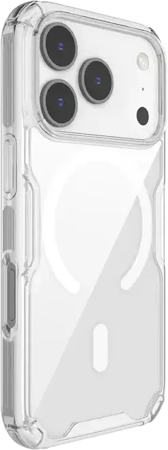 Husa Nillkin Nature Pro Magnetic pentru Apple iPhone 17 Pro, Transparenta din TPU si Policarbonat, Compatibila MagSafe cu Magneti N52, Protectie Anti-Shock